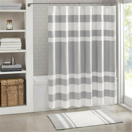 MADISON PARK 108 x 72 in. Spa Waffle Shower Curtain with 3M Treatment - Grey MP70-4982